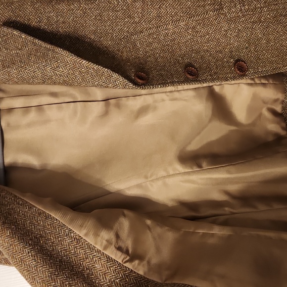 Talbots wool blazer, brown and ivory herringbone pattern. Size 4 - Picture 4 of 9